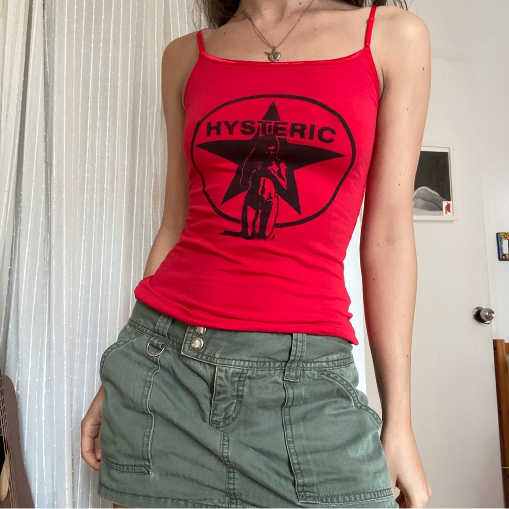 red ambiance apparel tank with hysteric glamour print